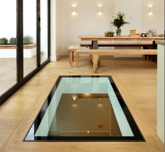 44.5mm walk on glass floor