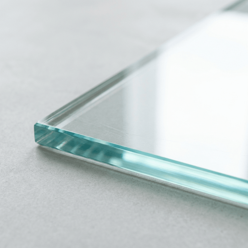 Close up of a 4mm toughened glass cut to size panel